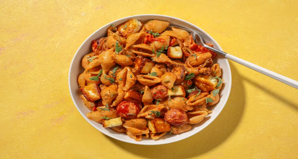 Hurtig italiensk halloumipasta